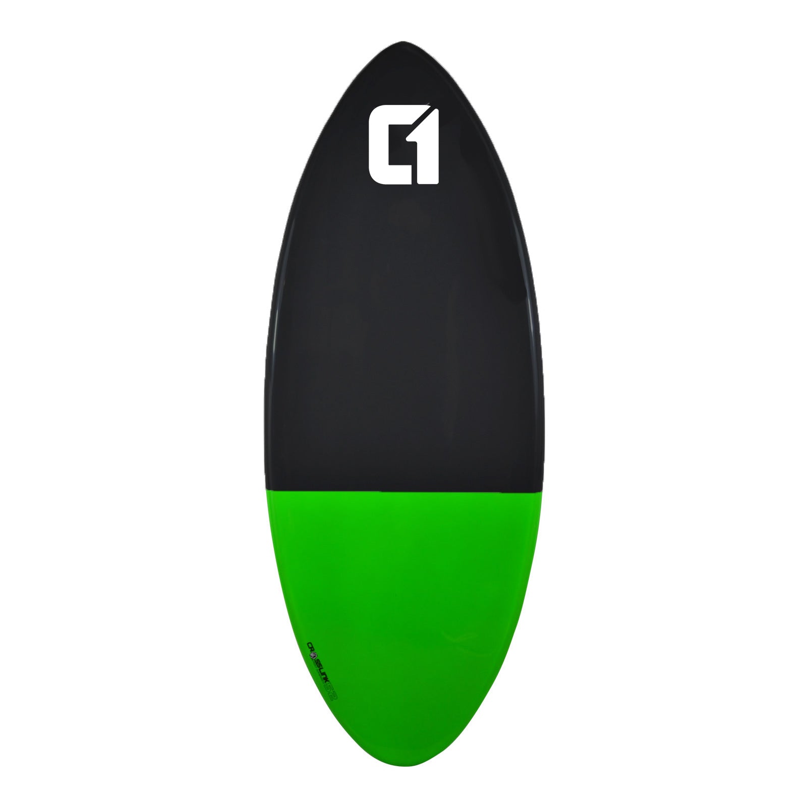 Circle One 52" Epoxy Fibreglass Skimboard – deck view, Green