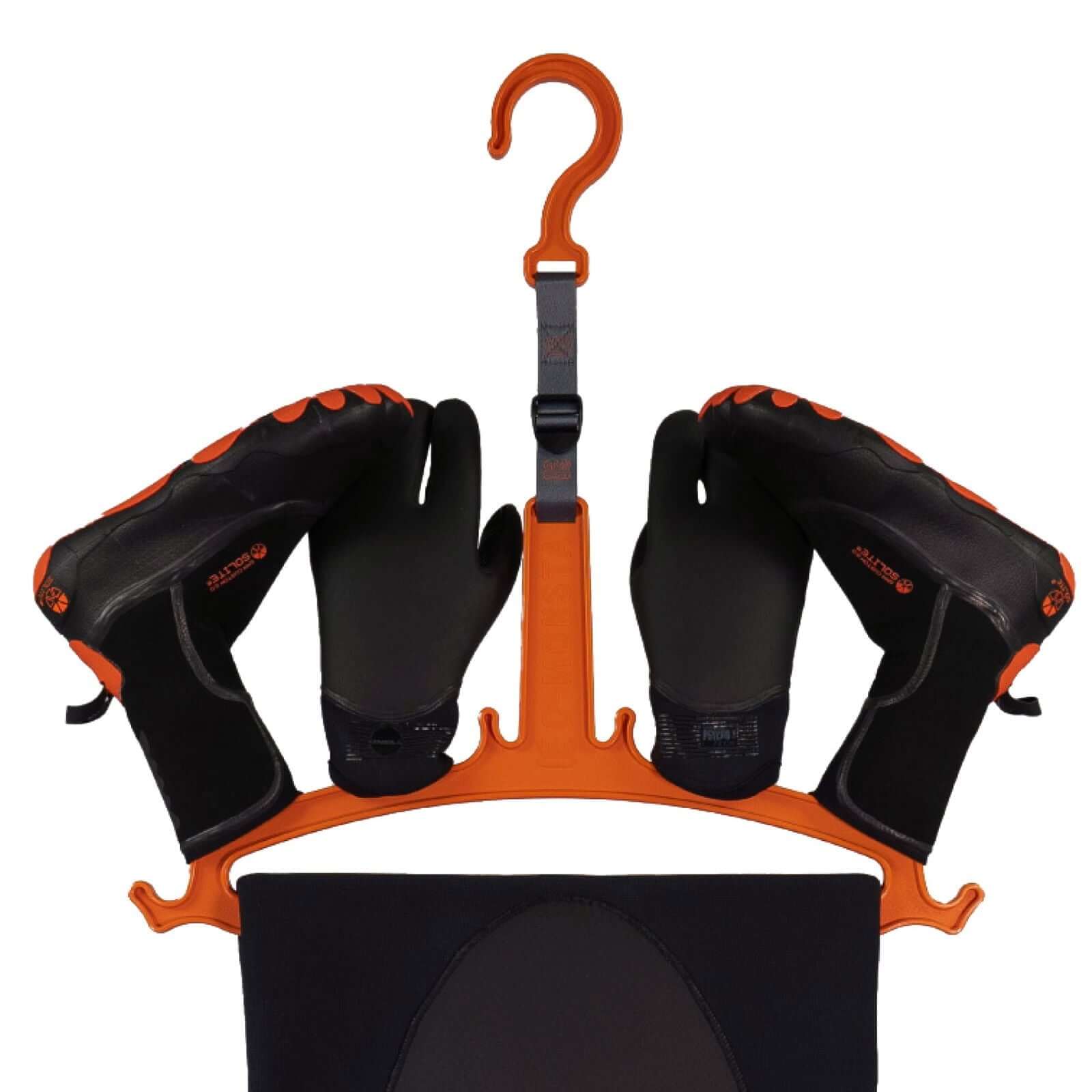 C-Monsta Wetsuit Hanger V2 Orange | High-Visibility Gear Dryer holding wetsuit gloves and boots.