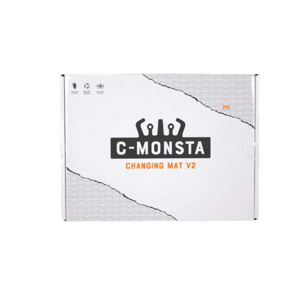 C-Monsta Changing Mat V2 | Wetsuit Changing Mat & Wet Gear Bag packaging with logo on a clean background.