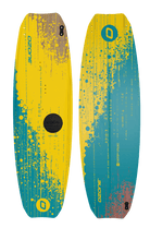 Ozone Code V5 Kiteboard – Freeride Performance Twintip front and back view with vibrant colors and modern design.
