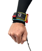 FBC Wingfoil Wrist Leash on a wrist, showcasing the durable design for water sports enthusiasts.