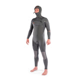 Dakine Mens Cyclone Chest Zip Hooded 4/3mm Full Wetsuit (Graphite / Orange)