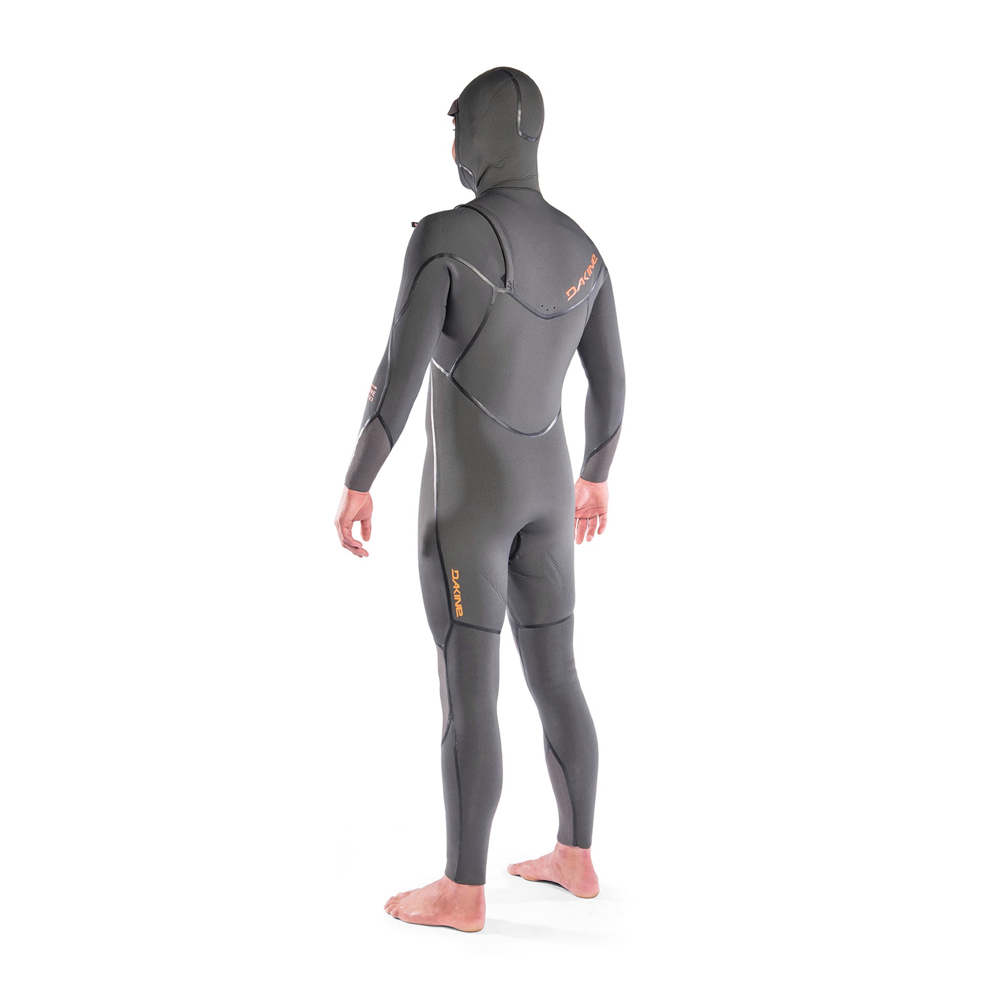 Dakine Mens Cyclone Chest Zip Hooded 4/3mm Full Wetsuit (Graphite / Orange)