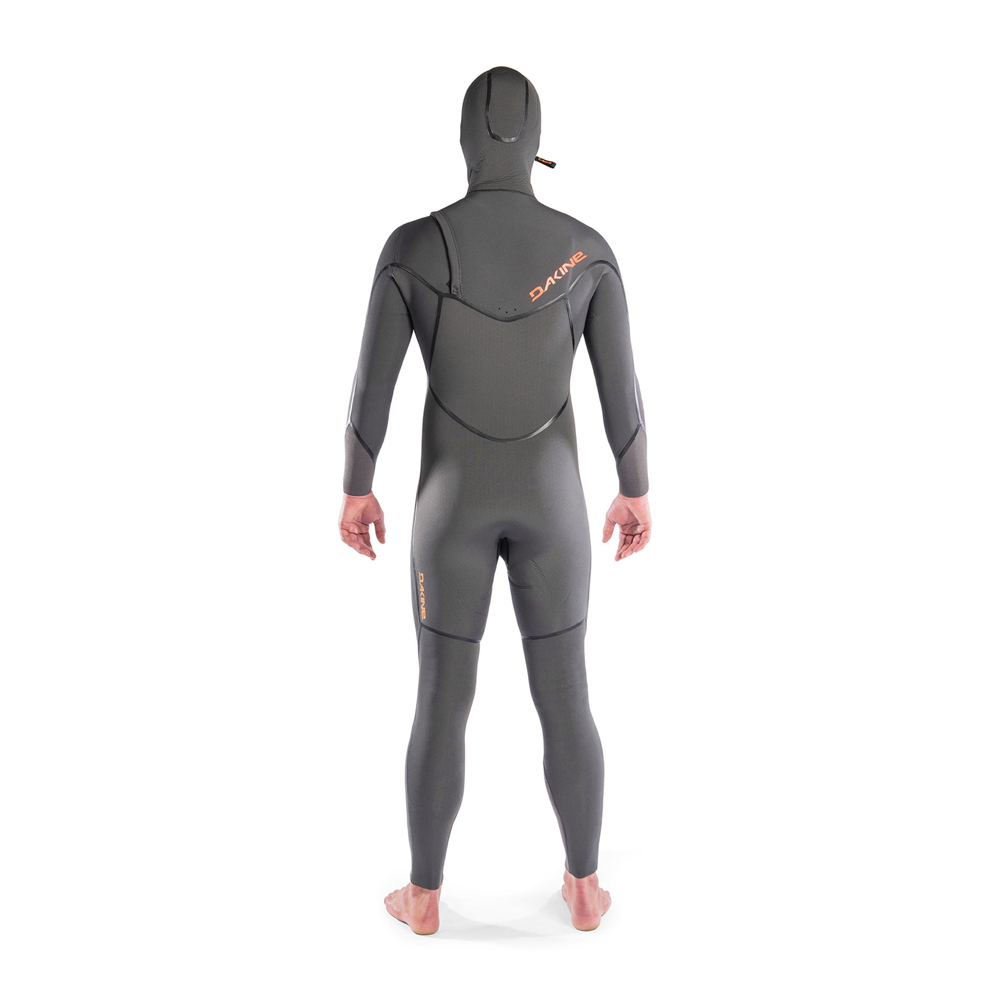 Dakine Mens Cyclone Chest Zip Hooded 4/3mm Full Wetsuit (Graphite / Orange)