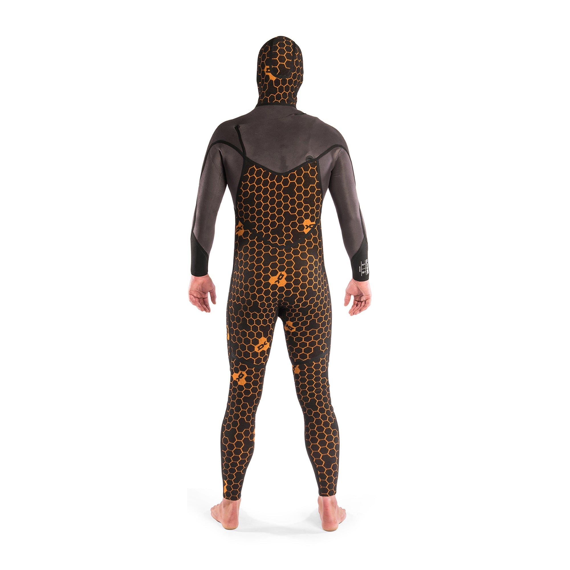 Dakine Mens Cyclone Chest Zip Hooded 4/3mm Full Wetsuit (Graphite / Orange)