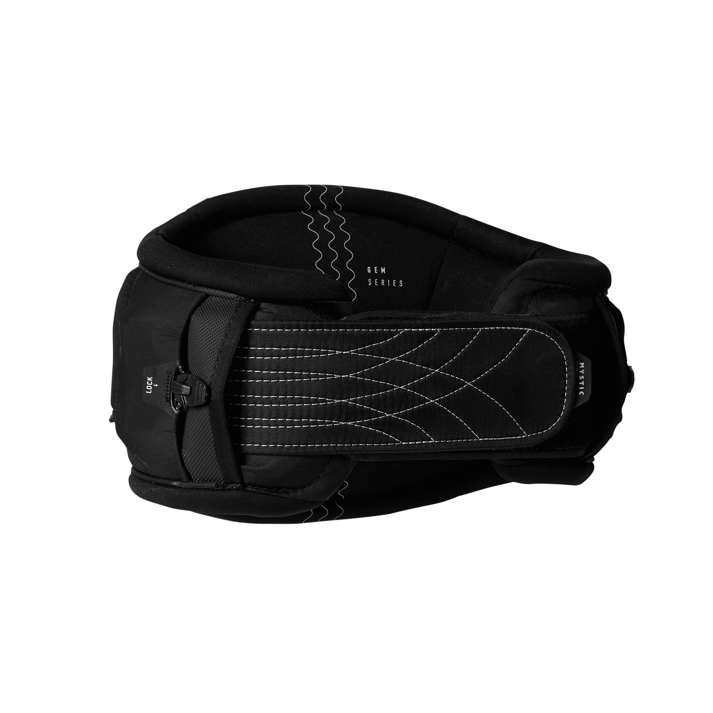 Mystic Gem Women’s Waist Harness – Black – 2026 top view showcasing sleek design and adjustable features.