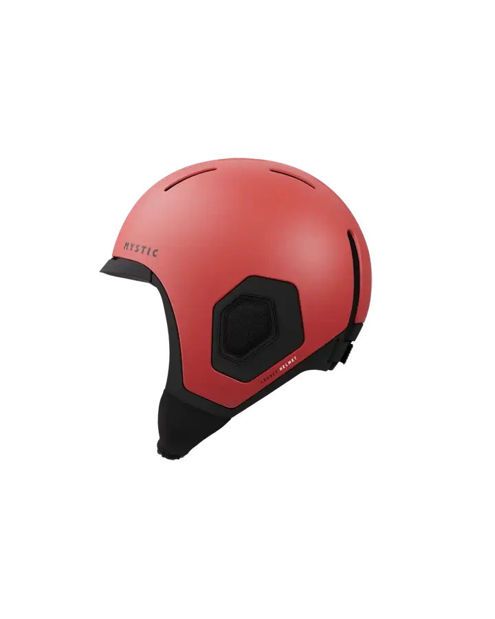 Mystic Legacy Helmet – 2026 in red, designed for high protection in watersports like kitesurfing and wakeboarding.