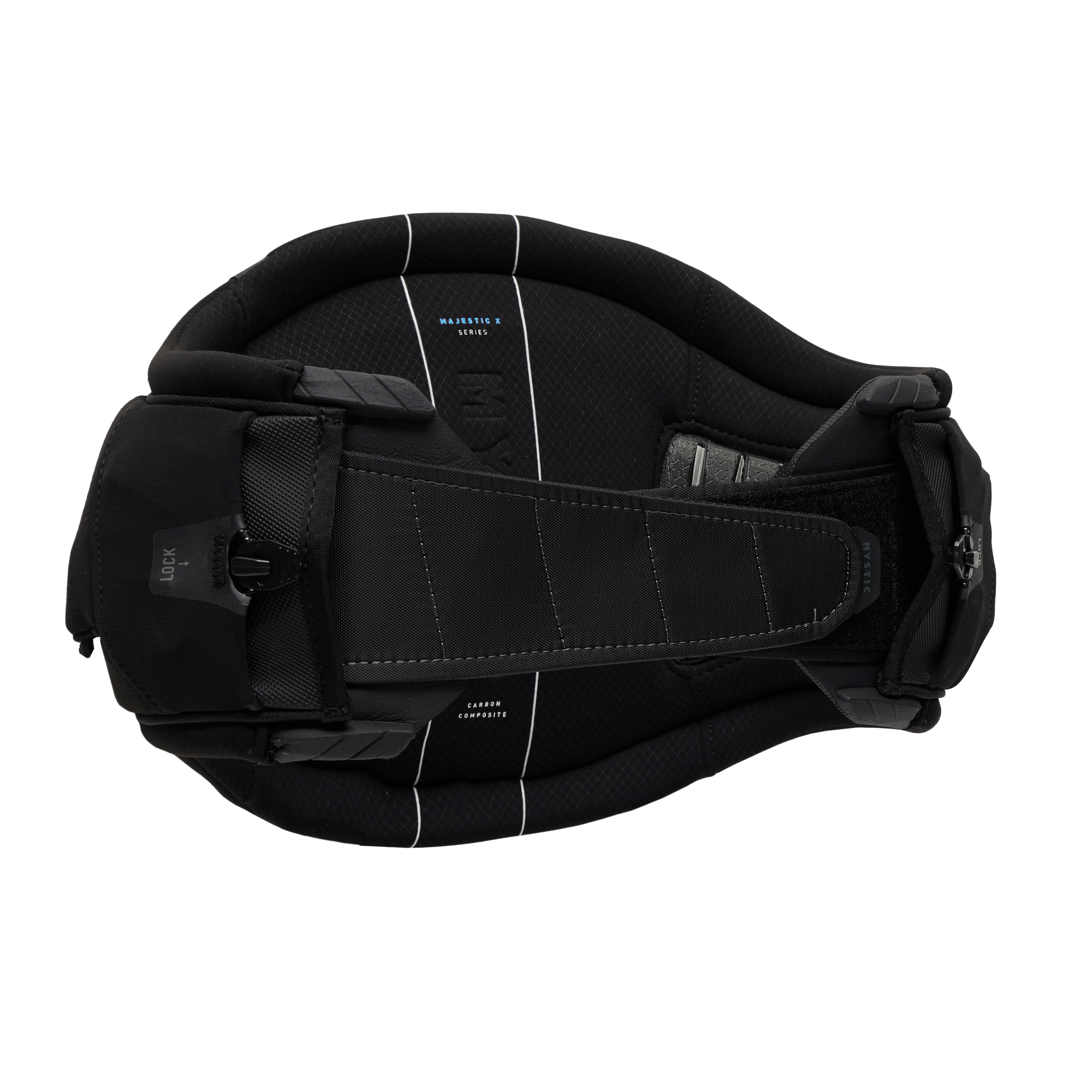 Mystic Majestic X Waist Harness – Carbon Performance 2026 top view showcasing sleek design and ergonomic support.