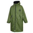 Mystic Poncho Explore – Waterproof Changing Robe 2026 in green color with hood and zippered pockets.