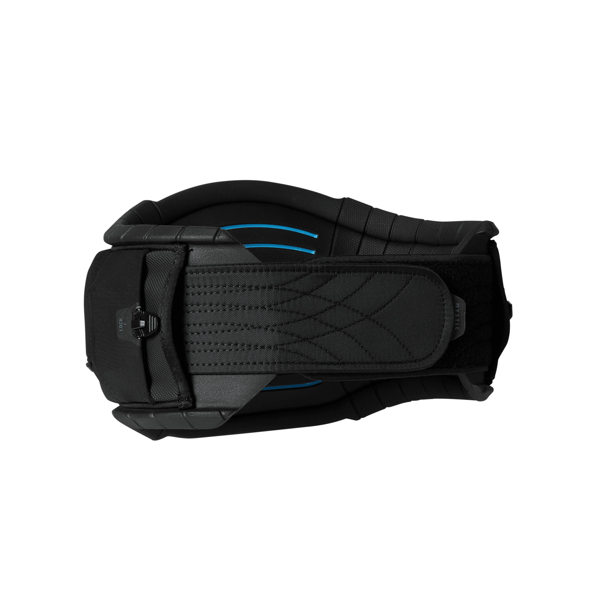 Top view of the Mystic Stealth Women’s Waist Harness – 2026, featuring lightweight design and innovative padding.