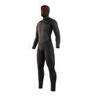 Mystic Voltt Hooded 6/4/3 mm Front Zip – Black – 2026 wetsuit with integrated hood displayed standing upright.
