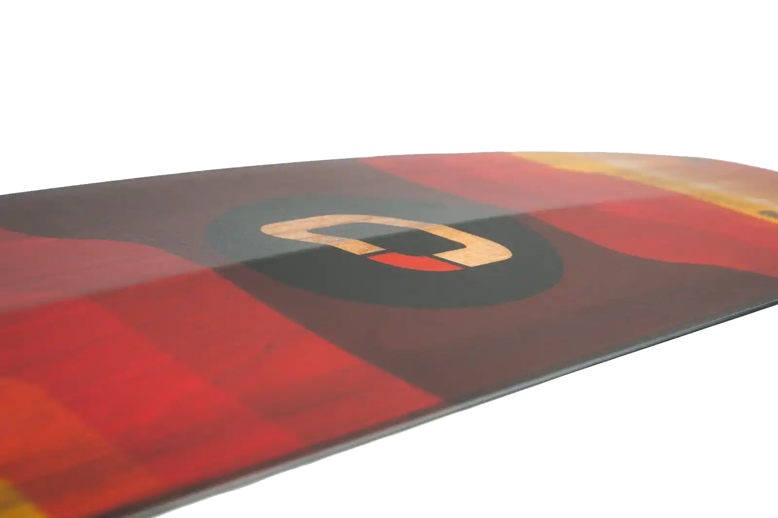 Ozone Base V3 – The Perfect Twin-Tip for Freeride Progression close-up, showcasing vibrant design and quality construction.