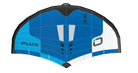 Ozone Flux V2 – Freeride Power, Pure Control kite view in blue and white design for high-speed performance