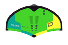Ozone Flux V2 – Freeride Power, Pure Control kite showcasing vibrant green and yellow design.