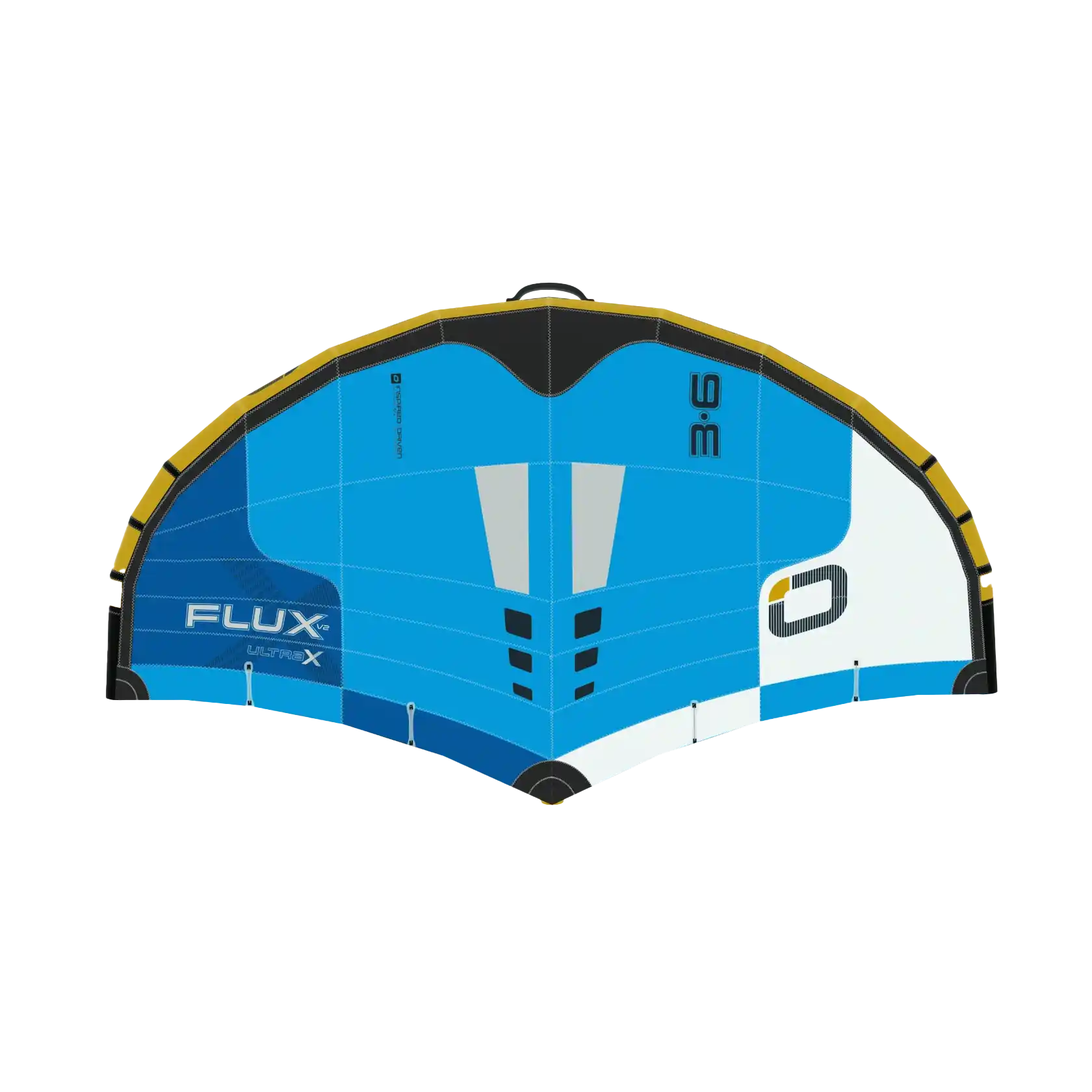 Ozone Flux V2 Ultra-X kite showcasing vibrant blue design, ideal for freeride performance.