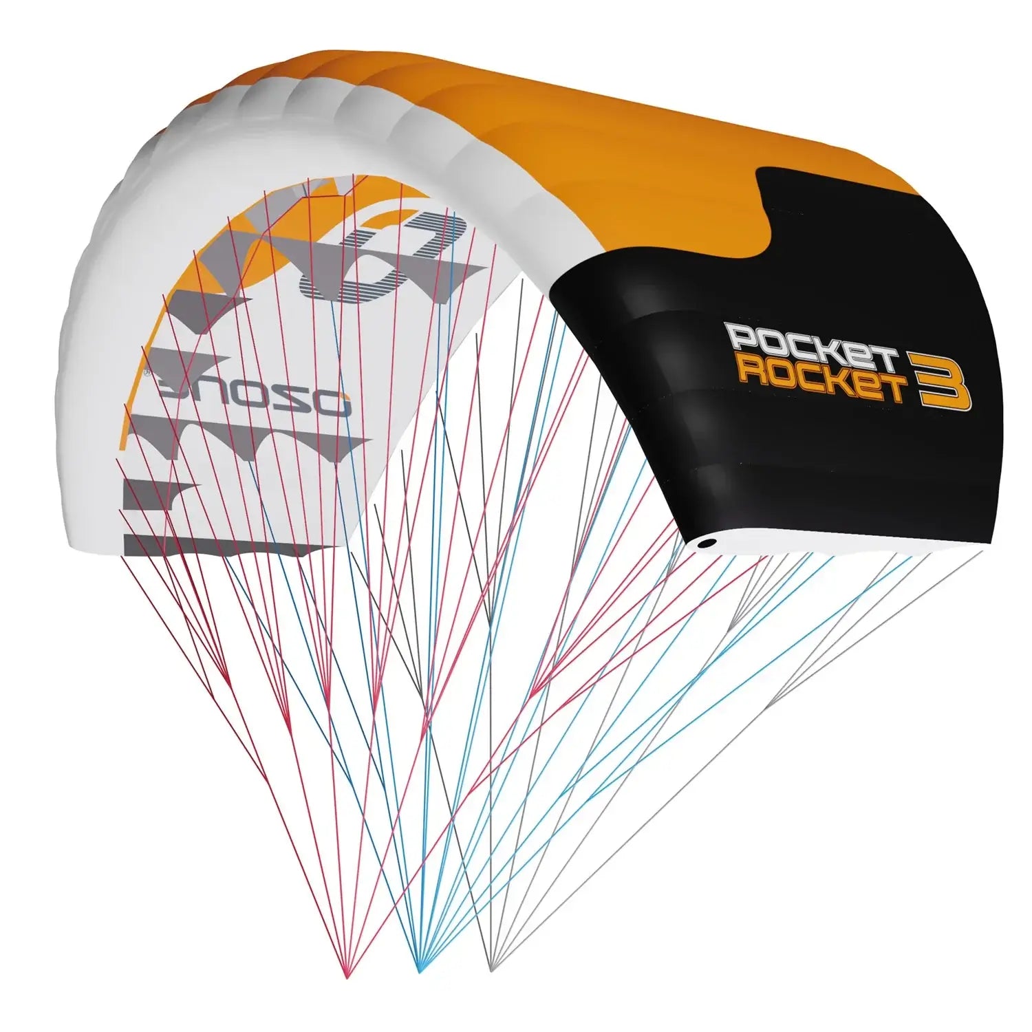 Ozone Pocket Rocket V1 – Parawing Foiling Freedom displaying a parawing with aerodynamic design and colorful lines.