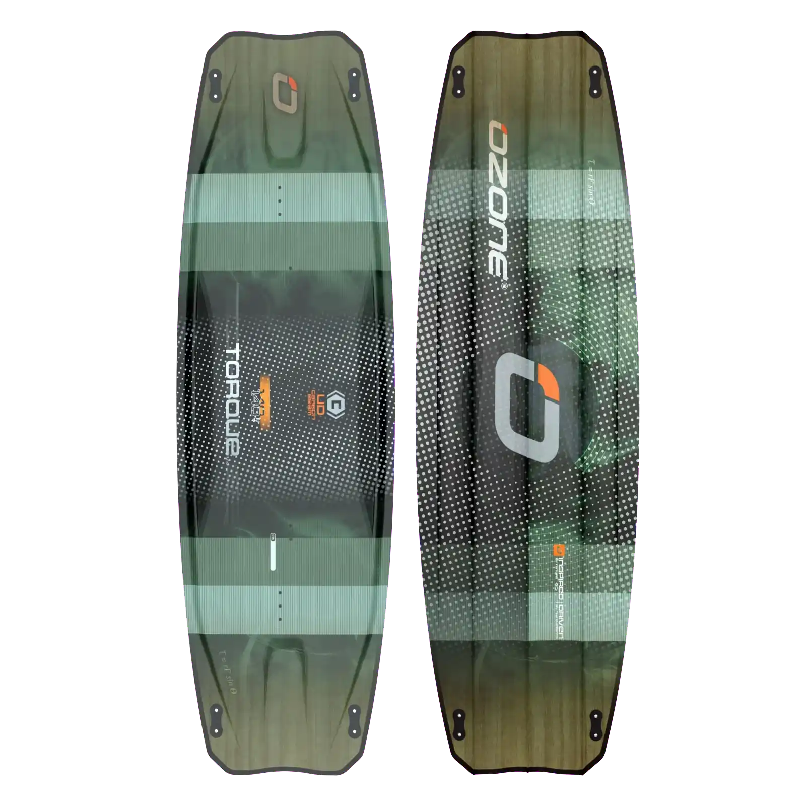 Ozone Torque V4 Twintip – Big Air, Freeride & Freestyle kitesurfing board showcasing innovative design and features.