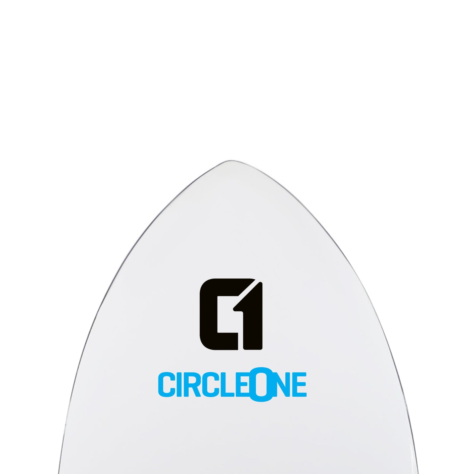 Circle One 50" Epoxy Fibreglass Skimboard – close-up of nose and base finish
