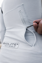 Solite Heat-Shield Neo-Front Rash Guard feature detail of the 1.5mm perforated neoprene front panel and waist cinch.