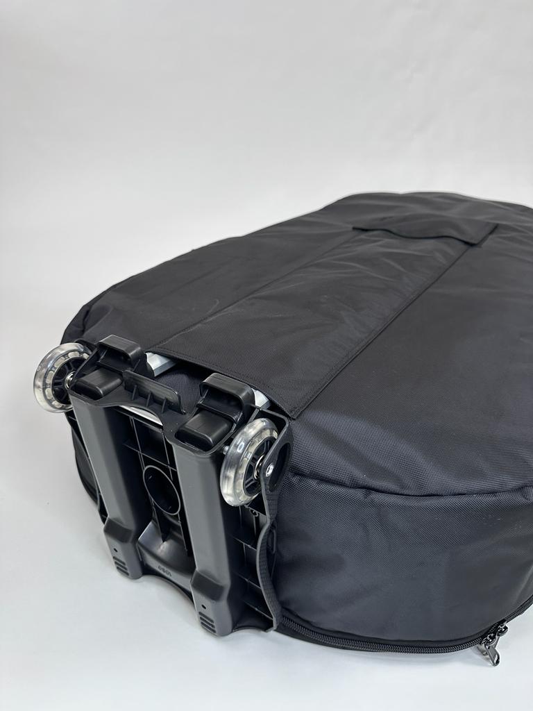 removable wheels on foil board company travel bag