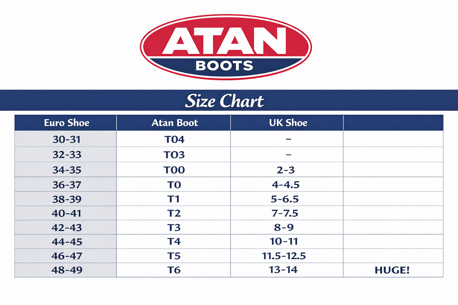 Atan Maddison GECKO Split Toe Boots 3mm | Barefoot Feel Wetsuit Boots size chart showing Euro and UK shoe sizes.