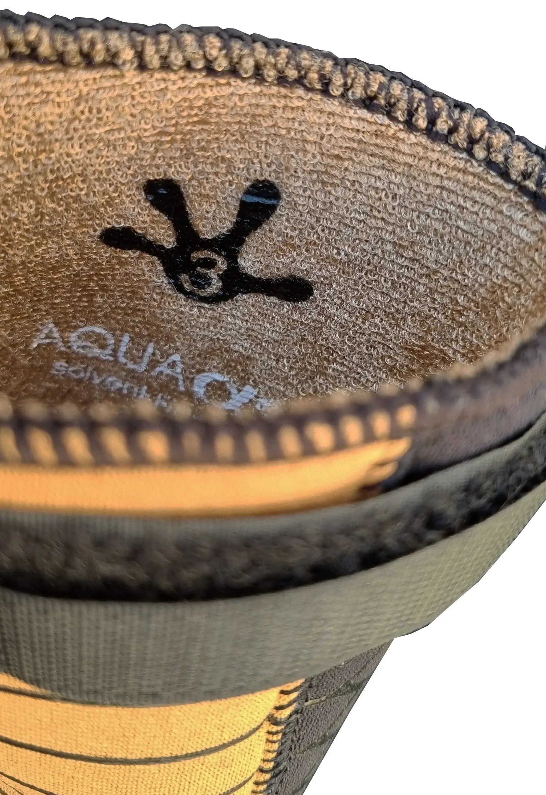 Inside view of Atan MISTRAL GECKO Boots 3mm | Barefoot Feel Wetsuit Boots showcasing the inner lining and logo.