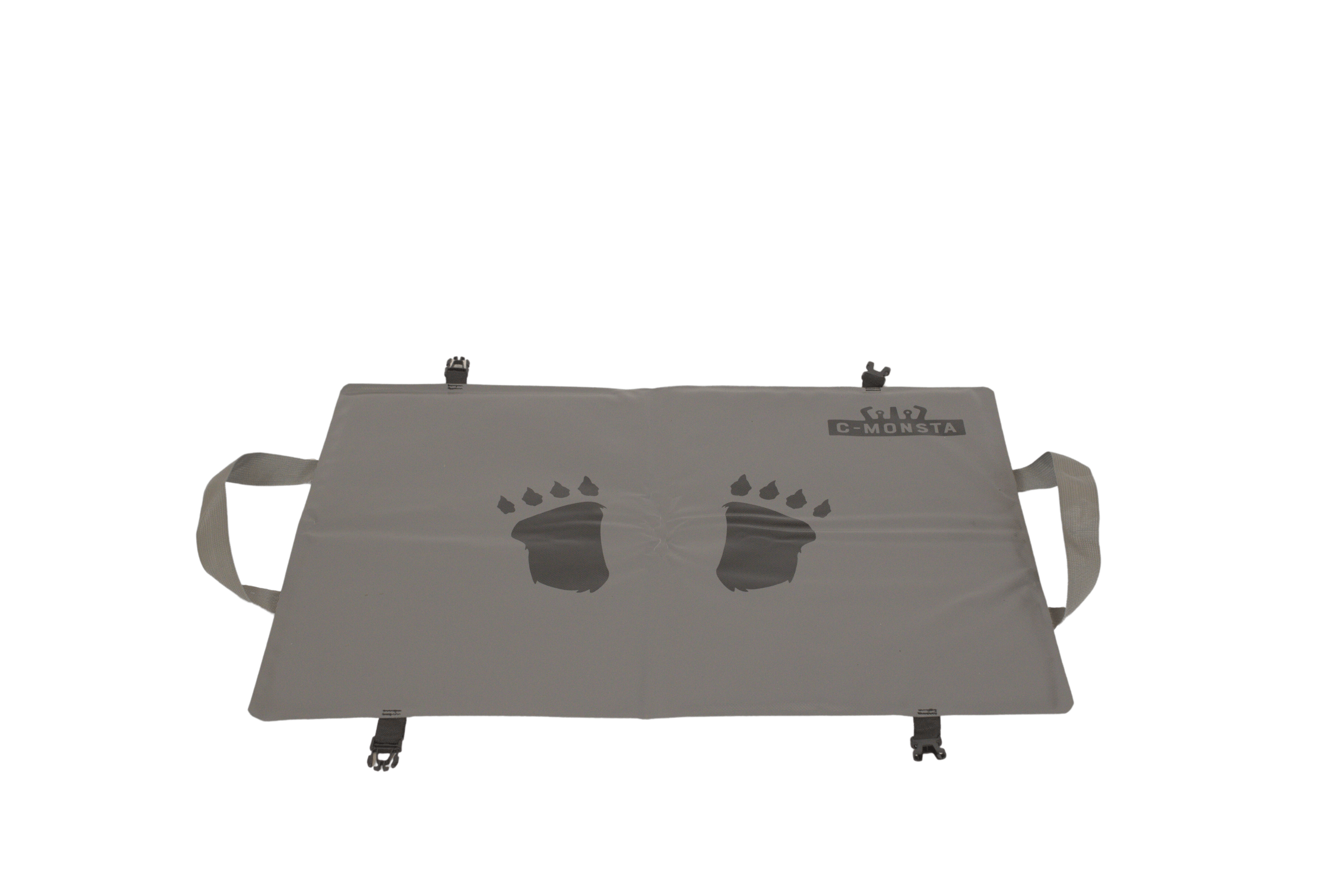 C-Monsta Changing Mat V2 | Wetsuit Changing Mat & Wet Gear Bag, featuring foot prints and sturdy carrying handles.