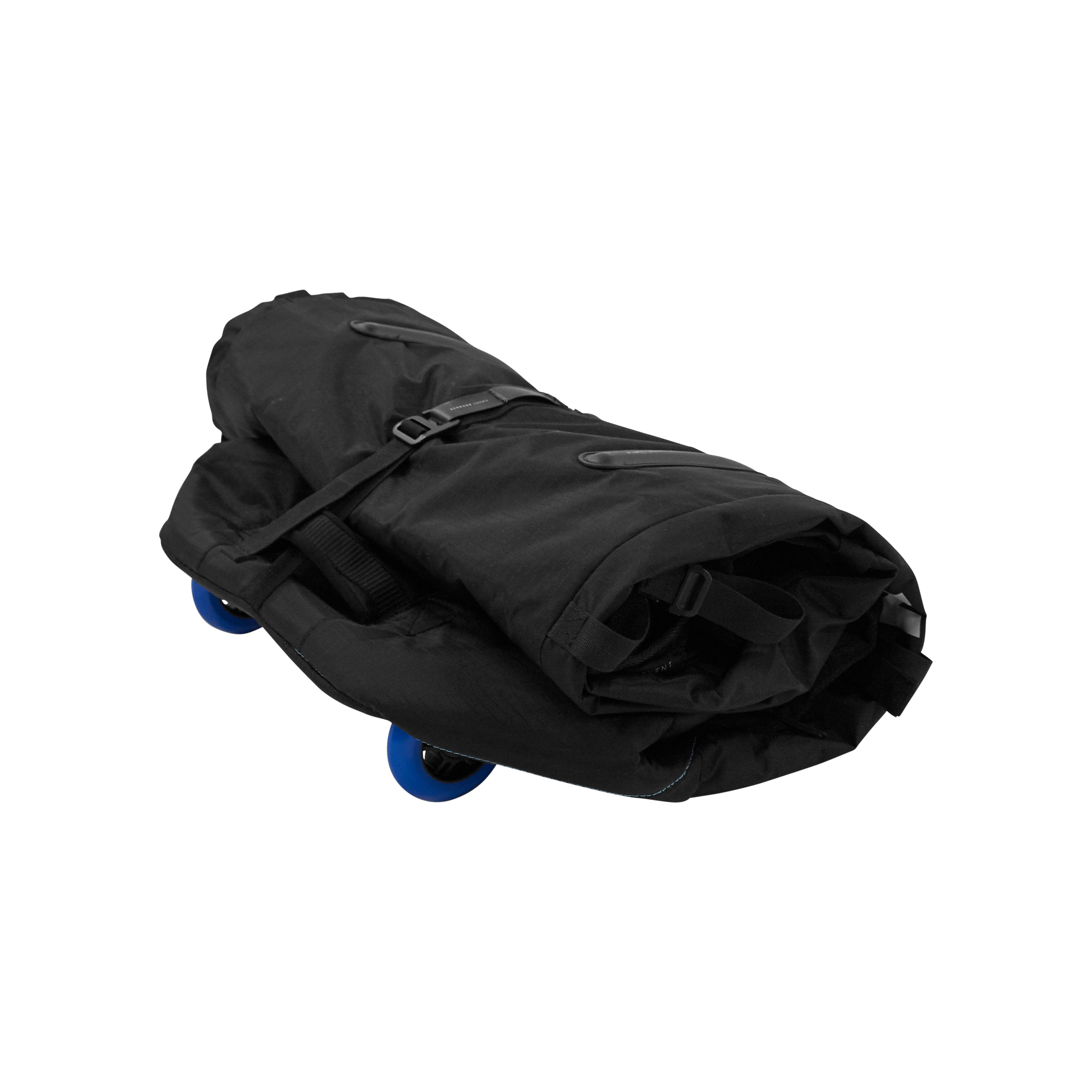 Elevate Lightweight Boardbag - Black - 2026 rolled up, featuring water repellent fabric and air vent.