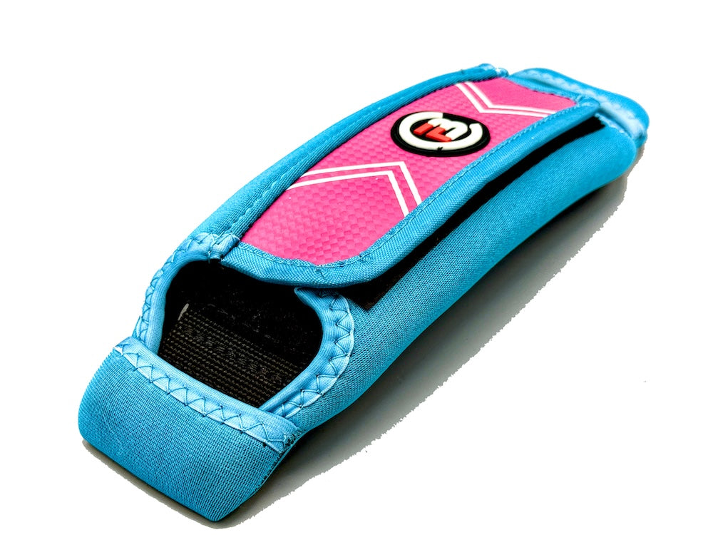 FBC Foil Footstrap Pro+ | Foil Footstraps (x3) close-up view showcasing blue and pink color scheme.