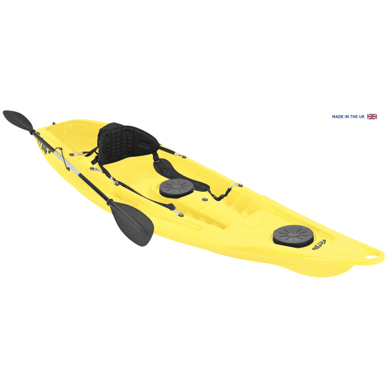 Kaafu Solo Fishing Kayak | Plastic Neutral | Yellow | Complete Package - lightweight, durable single seater for all paddlers.