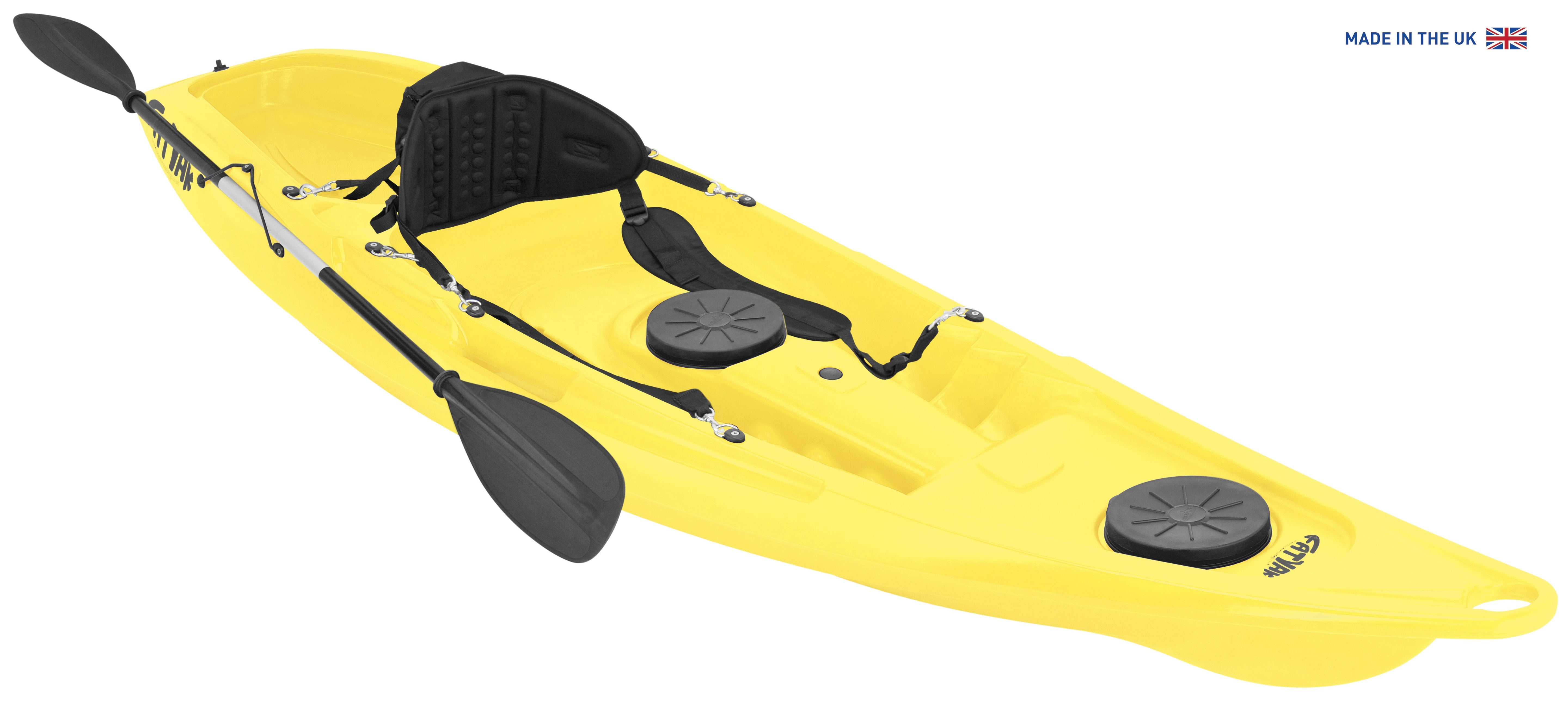 Kaafu Solo Fishing Kayak | Plastic Neutral | Yellow | Complete Package, lightweight and durable single seater kayak.