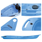 MAHEE Double Seater Kayak Blue Package Deal 🔵 close-up images of kayak features and details in blue color.