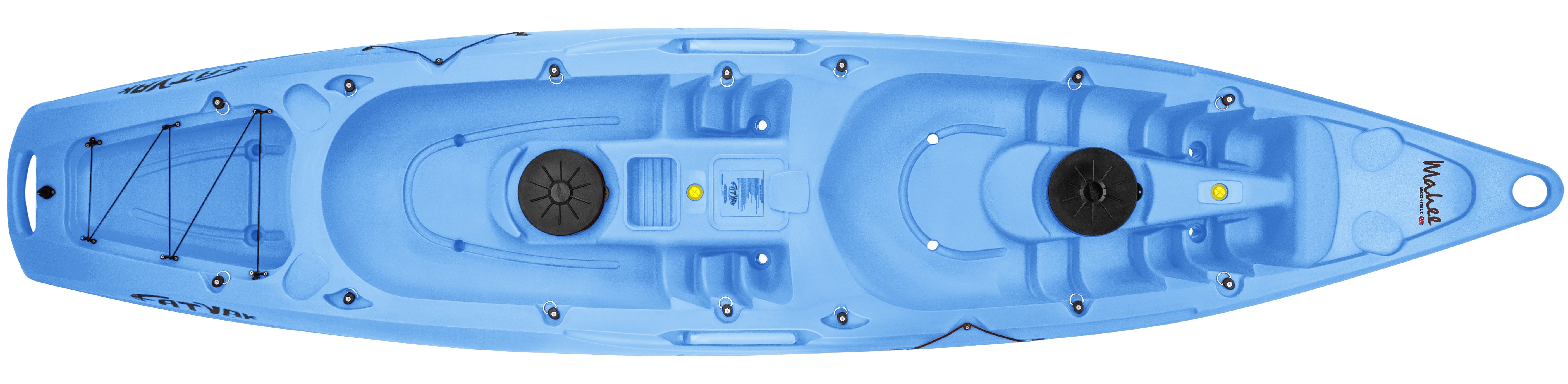 MAHEE Double Seater Kayak Blue Package Deal 🔵 top view showing seating layout and design features