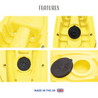 Mahee Tandem Kayak | Plastic Neutral | Yellow | Stable & Durable features close-up, showcasing the durable construction and design.