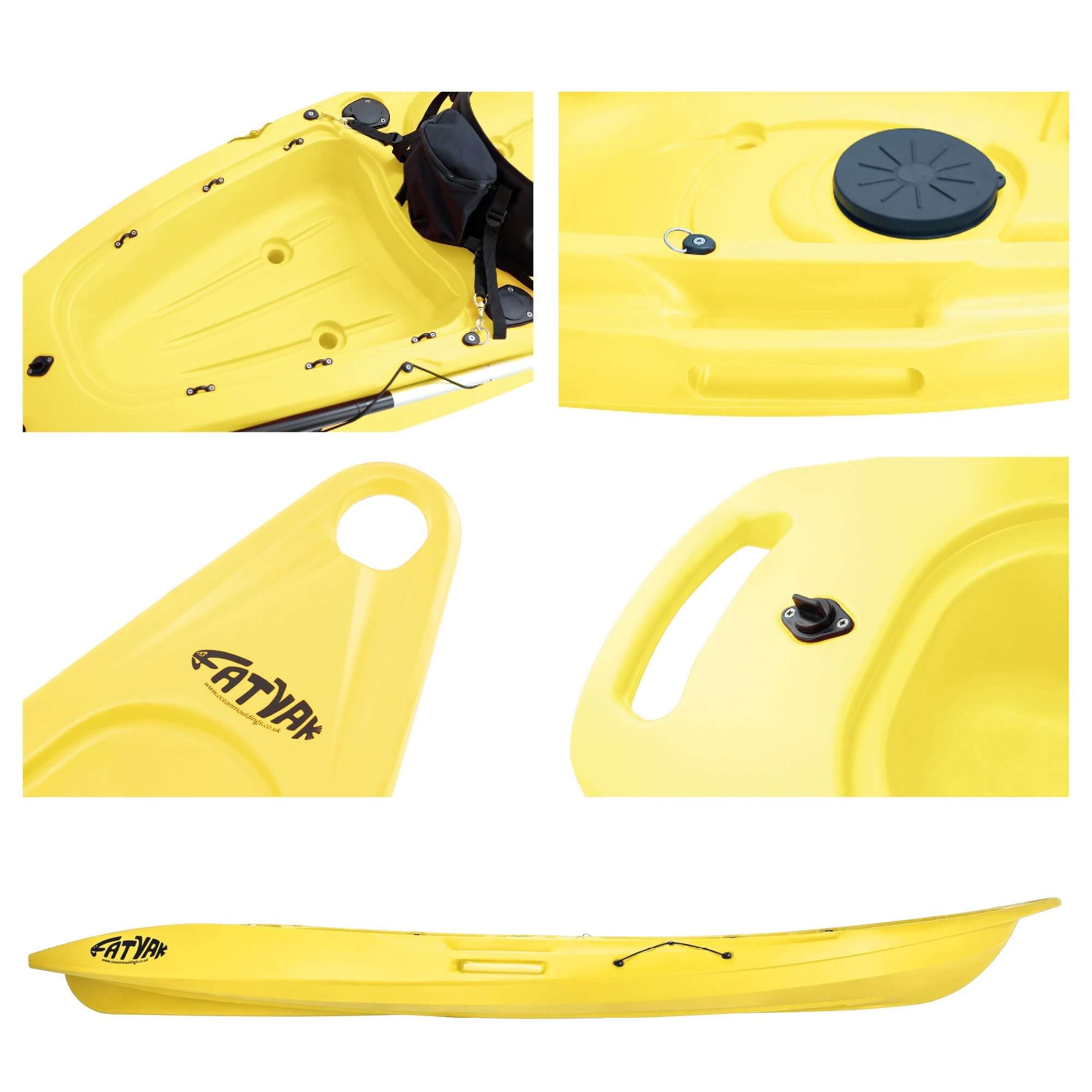 Mahee Tandem Kayak | Plastic Neutral | Yellow | Stable & Durable close-up of features and design elements.
