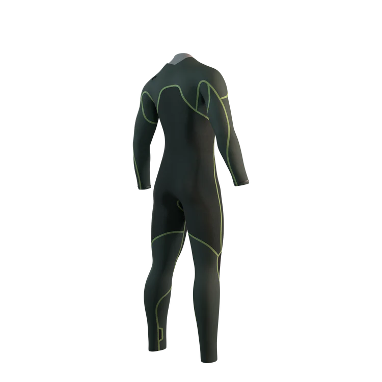 Mystic EVOLVE Fullsuit 4/3mm Front Zip 2026 | Northern Watersports, back view of eco-conscious wetsuit.