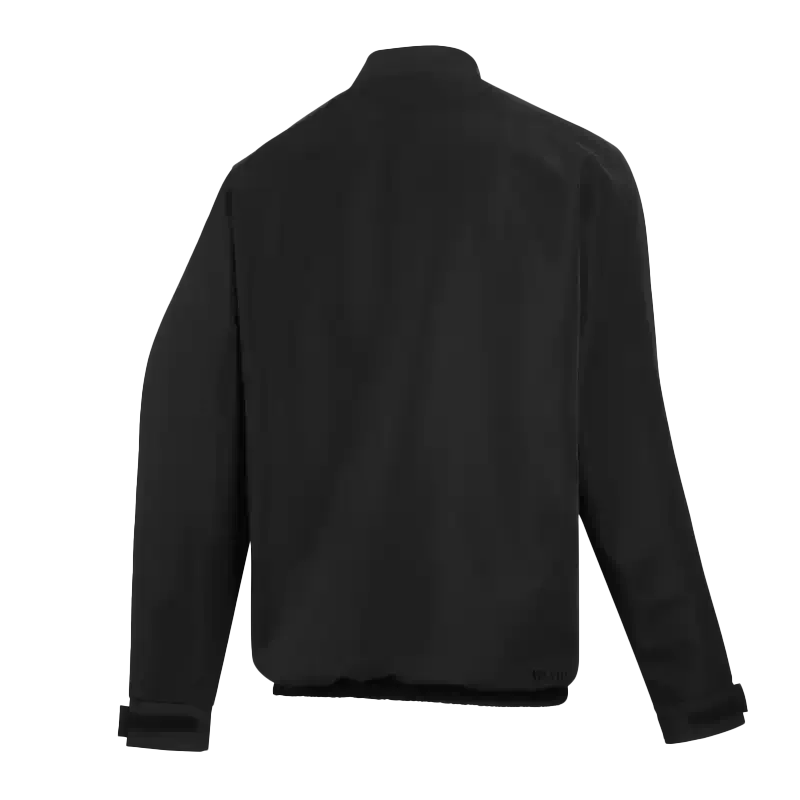 Mystic Gust Windbreaker | Windproof Wetsuit Jacket, back view of lightweight black windbreaker designed for kitesurfing.