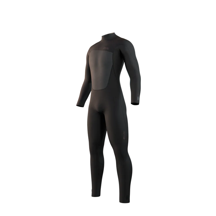 Mystic MAJESTIC Fullsuit 4/3mm Back zip - 2026 in sleek black, designed for warmth and flexibility.