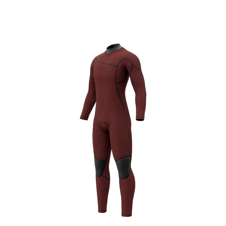 Mystic MAJESTIC Fullsuit 4/3mm Front zip - 2026 displayed in deep red color with black accents.