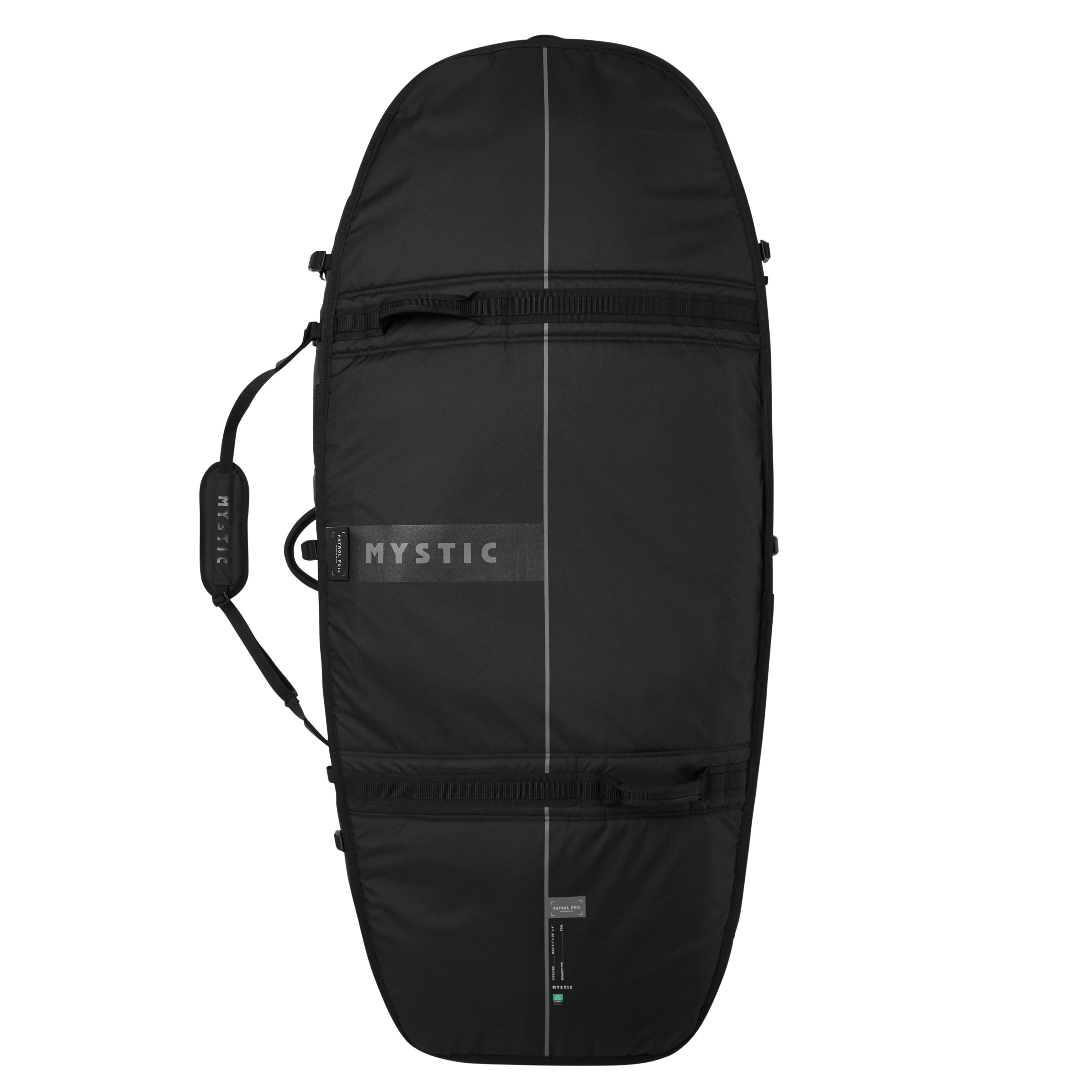 Mystic PATROL Wingfoil Travel Bag – durable black foil boardbag designed for travel and protection.