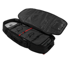 Mystic SAGA Wingfoil Travel Bag – XL Wheels open and showing organizational compartments for gear.