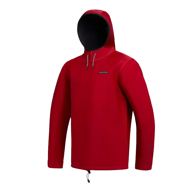 Mystic Star Sweat 2mm | Neoprene Windproof Hoody in red, perfect for warmth and wind protection.