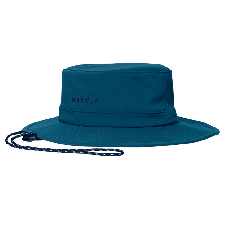 Mystic The Fisherman Hat 2026 | Quickdry Bucket Hat in teal with adjustable chin strap.
