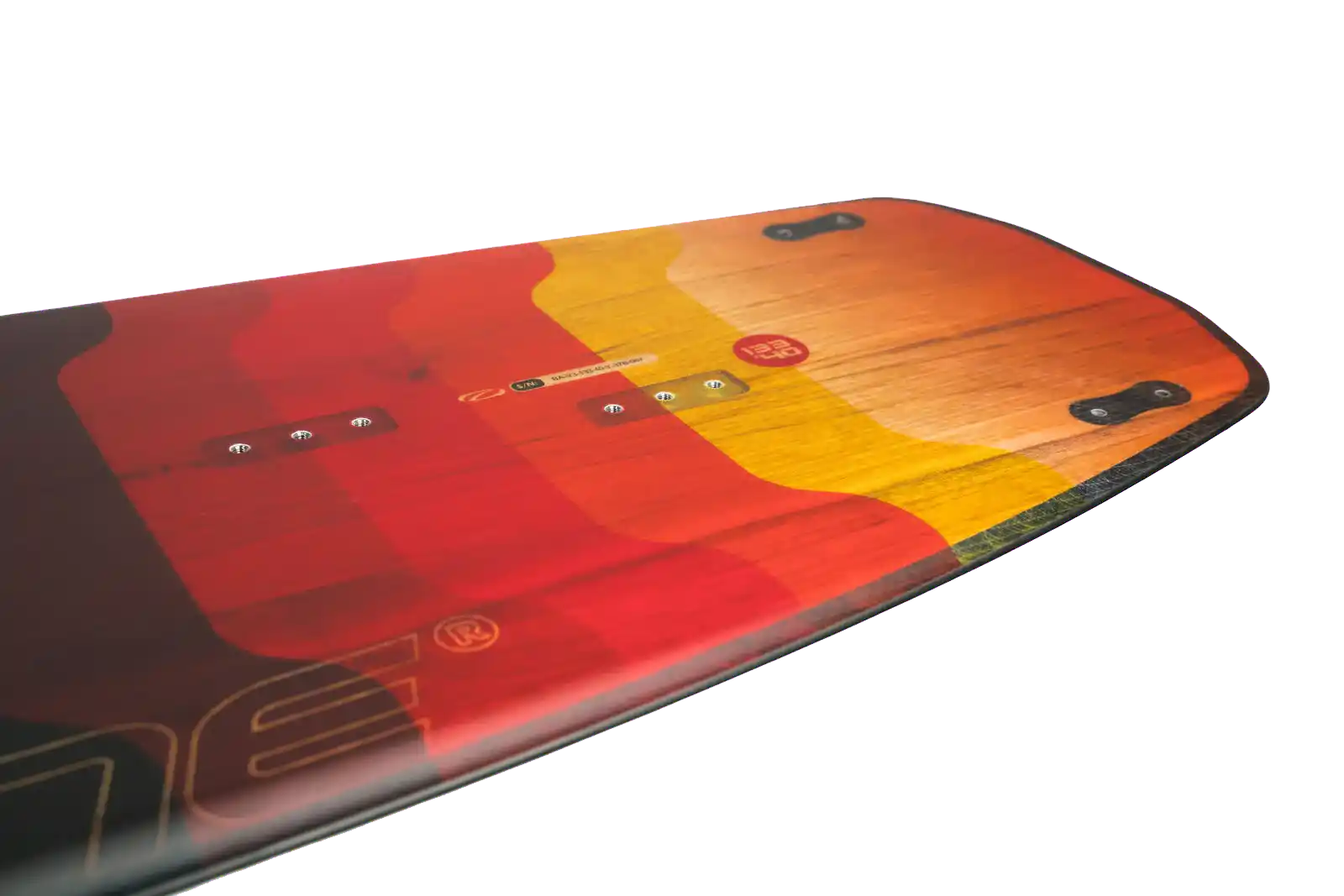 Ozone Base V3 – The Perfect Twin-Tip for Freeride Progression with vibrant colors and smooth design.