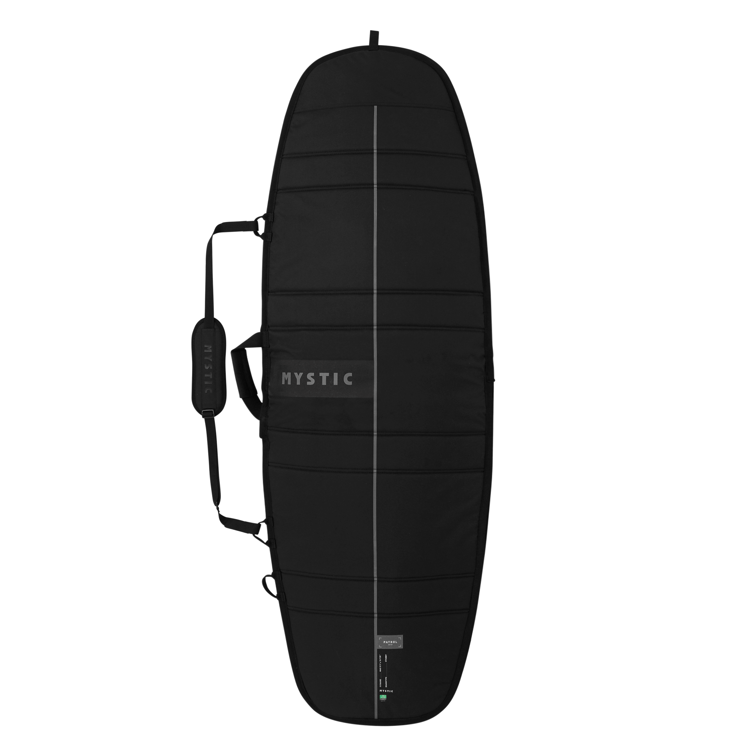 Patrol Day Cover Stubby - Black - 2026, classic daybag for stubby boards, durable design, comfortable shoulder strap.