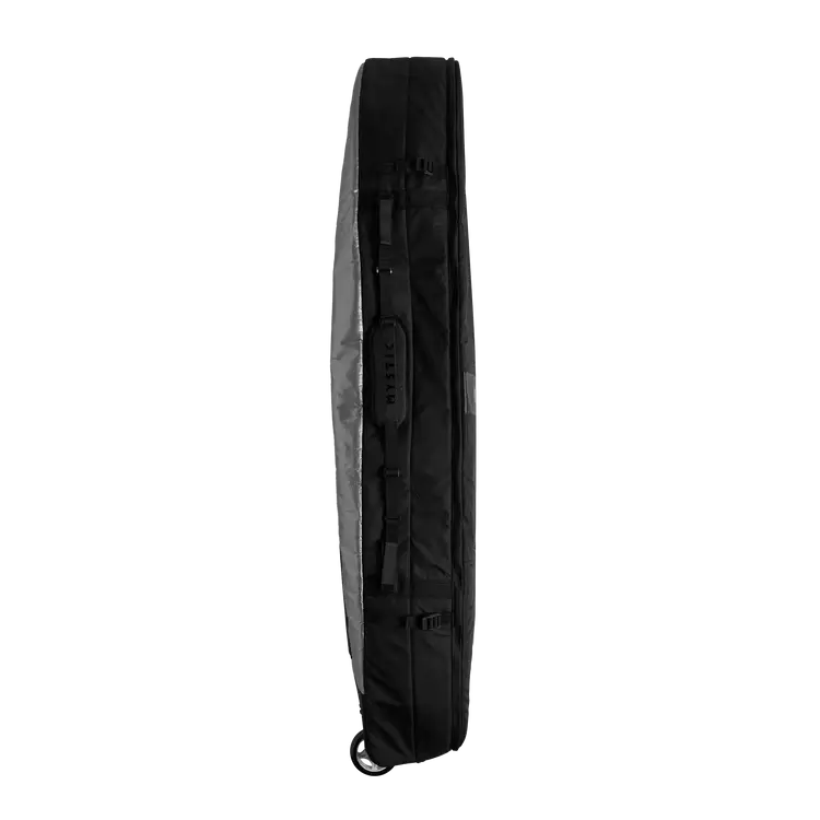Mystic PATROL Wingfoil Travel Bag - XL Wheels side view showcasing its design and wheeled convenience.