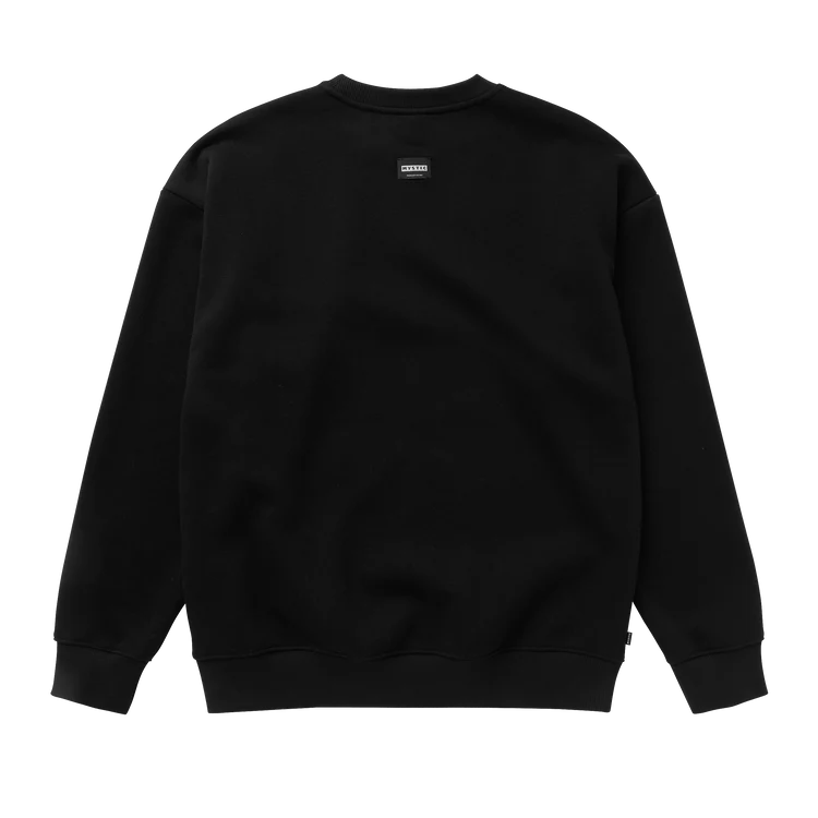 Mystic Brand Crew Sweat | Casual Crewneck Sweatshirt back view in black color, comfortable for everyday wear.