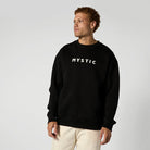 Mystic Brand Crew Sweat | Casual Crewneck Sweatshirt, model wearing black crew sweatshirt, stylish everyday wear.