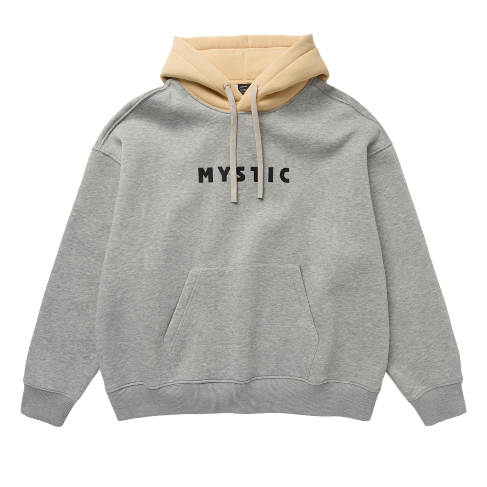 Mystic Eclipsis Hood Sweat Light Grey Melee front on model