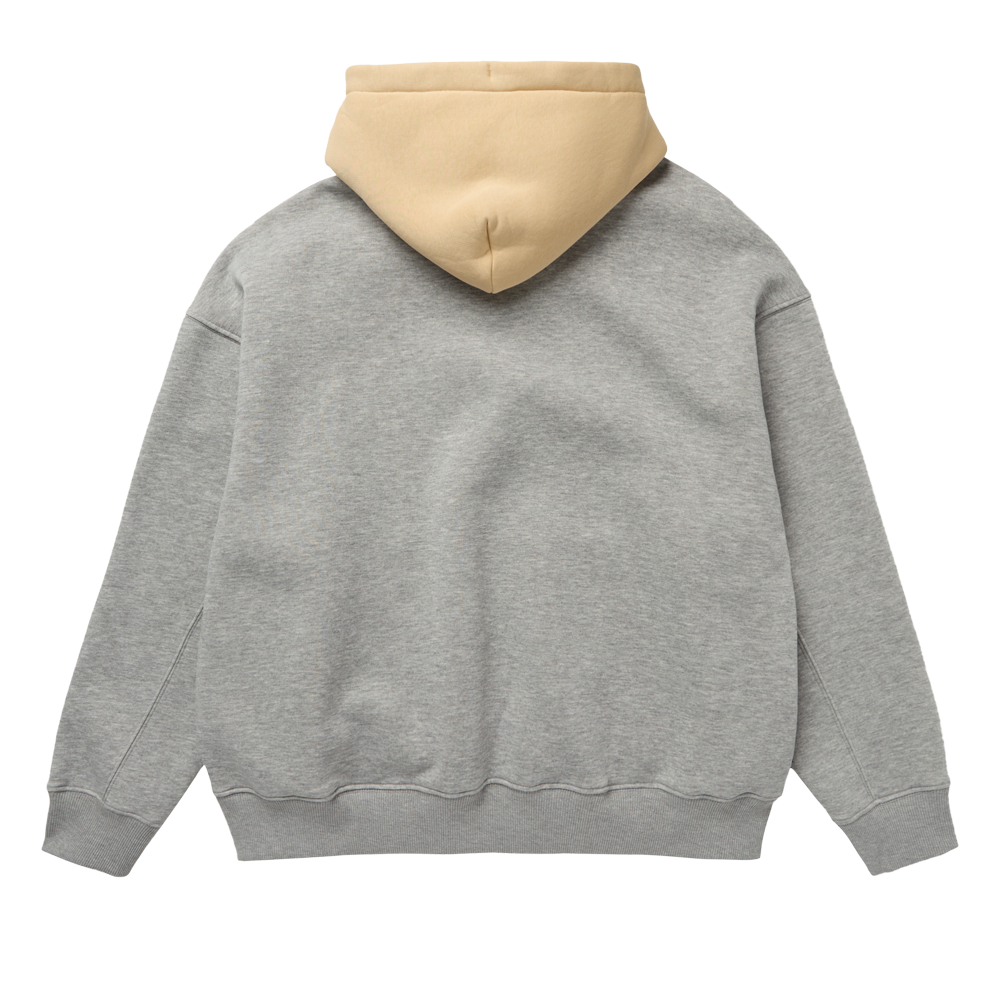 Mystic Eclipsis Hood Sweat Light Grey Melee back on model